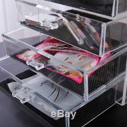 Jewelry Makeup Acrylic Cosmetic Organizer Case Display Holder Drawer Box Storage