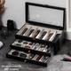 Knife Display Case 15 Wood Black Pocket Knives Holder EDC Storage Organizer Box
