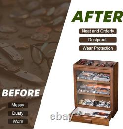 Knife Display Case 31+ Wood Walnut EDC Pocket Knives Watch Organizer Storage Box