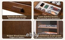 Knife Display Case 31+ Wood Walnut EDC Pocket Knives Watch Organizer Storage Box