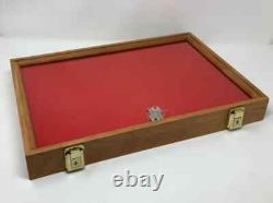 Knife Display Case Arrowheads 24 x 18 Cherry & Black Solid Wood USA Shadow Box