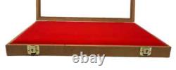 Knife Display Case Arrowheads 24 x 18 Cherry & Black Solid Wood USA Shadow Box