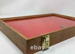 Knife Display Case Arrowheads 24 x 18 Cherry & Black Solid Wood USA Shadow Box
