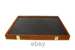 Knife Display Case Arrowheads 24 x 18 Cherry & Black Solid Wood USA Shadow Box