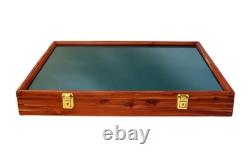 Knife Display Case Arrowheads 24 x 18 x 3 Cedar Green Solid Wood USA Shadow Box