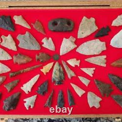 Knife Display Case Arrowheads 24 x 18 x 3 Cedar Green Solid Wood USA Shadow Box