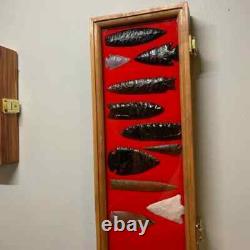 Knife Display Case Dagger Medal Coins 25 x 9 Cherry & Red Wood USA Shadow Box