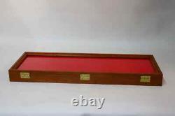 Knife Display Case Dagger Medal Coins 25 x 9 Cherry & Red Wood USA Shadow Box