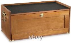 Knife Display Case Oak 4 Drawer Pistol Gun Wood Cabinet Coins Chest Holder Box