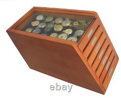 Knife Display Case Storage Cabinet with Shadow Box Top, Tool Box, K001C-WALN