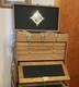 Knife Display Case Walnut 4 Drawer Pistol Gun Wood Cabinet Coin Watch Holder Box