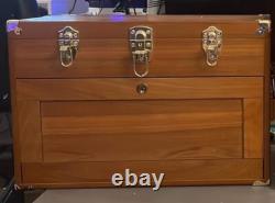 Knife Display Case Walnut 4 Drawer Pistol Gun Wood Cabinet Coin Watch Holder Box