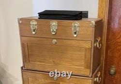 Knife Display Case Walnut 4 Drawer Pistol Gun Wood Cabinet Coin Watch Holder Box