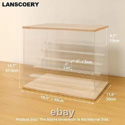 LANSCOERY Clear Acrylic Display Case with Light Assemble 6 Tier Display Box S