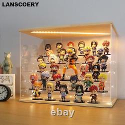 LANSCOERY Clear Acrylic Display Case with Light Assemble 6 Tier Display Box S