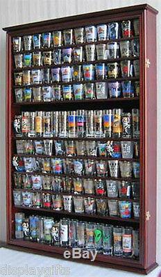 LARGE, 144 Shot Glass Display Case Wall Holder Cabinet Shadow Box