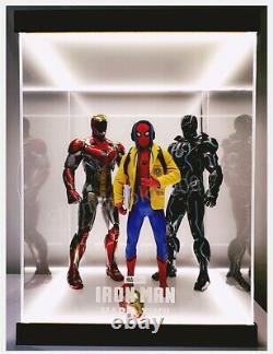 LED Acrylic Display Case Box Fit For Hot Toys Iron man Action Figure