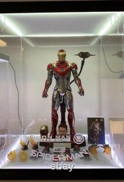 LED Acrylic Display Case Box Fit For Hot Toys Iron man Action Figure