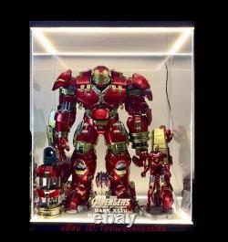 LED Acrylic Display Case Box For Hot Toys 1/6 Iron man MK44 Hulkbuster USB power