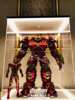 LED Acrylic Display Case Box For Hot Toys 1/6 Iron man MK44 Hulkbuster USB power