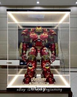 LED Acrylic Display Case Box For Hot Toys 1/6 Iron man MK44 Hulkbuster USB power