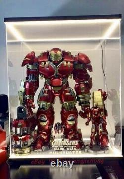 LED Acrylic Display Case Box For Hot Toys 1/6 Iron man MK44 Hulkbuster USB power