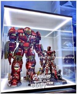 LED Acrylic Display Case Box For Hot Toys 1/6 Iron man MK44 Hulkbuster USB power