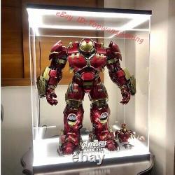 LED Acrylic Display Case Box For Hot Toys 1/6 Iron man MK44 Hulkbuster USB power