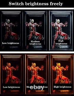 LED Acrylic Display Case For hot toys 1/6 Figure RC Light box