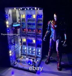LED Display Case Box For Hot Toys Iron Man 1/6 1/9 Sixth Ninth Scale Figure Aset