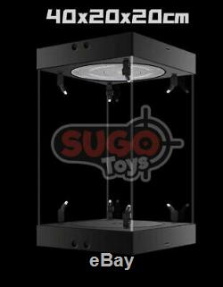 LED Display Case Box with Mirror & Rotating Base 40x20x20cm For 1/6 Hot Toys