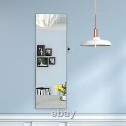 LED Jewelry Armoire Organizer Wall/Door Mounted Jewelry Cabinet Full Mirror US