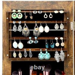 LED Jewelry Cabinet Stand Armoire Box Lockable Organizer Full Length Mirror US