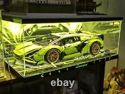 LED lighting Acrylic Display Case For LEGO SIAN 42115 Lamborghini Light Box