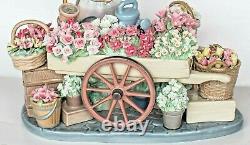 LLADRO FLOWERS OF THE SEASON Girl With Flower Cart Figurine/Sculpture #1454 MINT