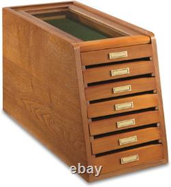 LUXURY Wood Knife Display Case Vintage Style Showcase Cabinet Collection Box