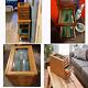 LUXURY Wood Knife Display Case Vintage Style Showcase Cabinet Wrist Watch Box