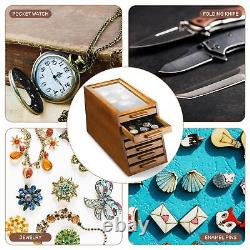 LUXURY Wood Knife Display Case Vintage Style Showcase Cabinet Wrist Watch Box