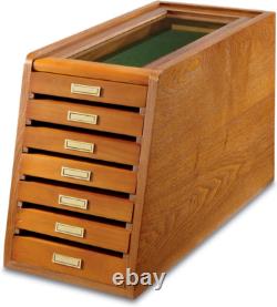 LUXURY Wood Knife Display Case Vintage Style Showcase Cabinet Wrist Watch Box
