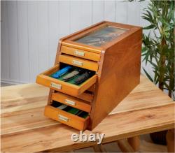 LUXURY Wood Knife Display Case Vintage Style Showcase Cabinet Wrist Watch Box