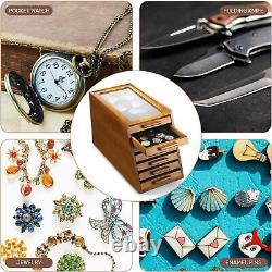 LUXURY Wood Knife Display Case Vintage Style Showcase Cabinet Wrist Watch Box