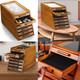 LUXURY Wood Knife Display Case Vintage Style Showcase Cabinet Wrist Watch Box US