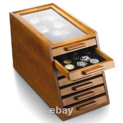 LUXURY Wood Knife Display Case Vintage Style Showcase Cabinet Wrist Watch Box US