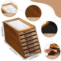 LUXURY Wood Knife Display Case Vintage Style Showcase Cabinet Wrist Watch Box US