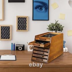 LUXURY Wood Knife Display Case Vintage Style Showcase Cabinet Wrist Watch Box US