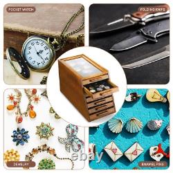 LUXURY Wood Knife Display Case Vintage Style Showcase Cabinet Wrist Watch Box US
