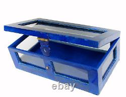 Lapis Lazuli Gemstone Glass and brass jewellery Box display case Afghanistan N/A