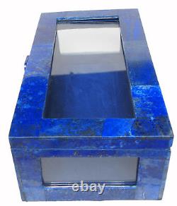 Lapis Lazuli Gemstone Glass and brass jewellery Box display case Afghanistan N/A