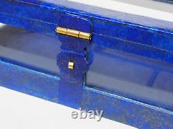 Lapis Lazuli Gemstone Glass and brass jewellery Box display case Afghanistan N/A