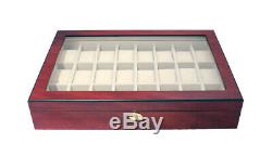 Large 24 Watch Storage Wood Display Chest Box Display Wooden Case Cabinet